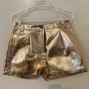 Nasty Gal Shimmering Gold High Waist Shorts